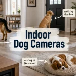 German Shepherd, Labrador, French Bulldog, Cavalier, indoor dog camera in home