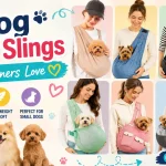 Collection of dog carrier slings for small dogs featuring multiple hands-free sling carrier styles with adjustable straps for travel, walks, and everyday use.