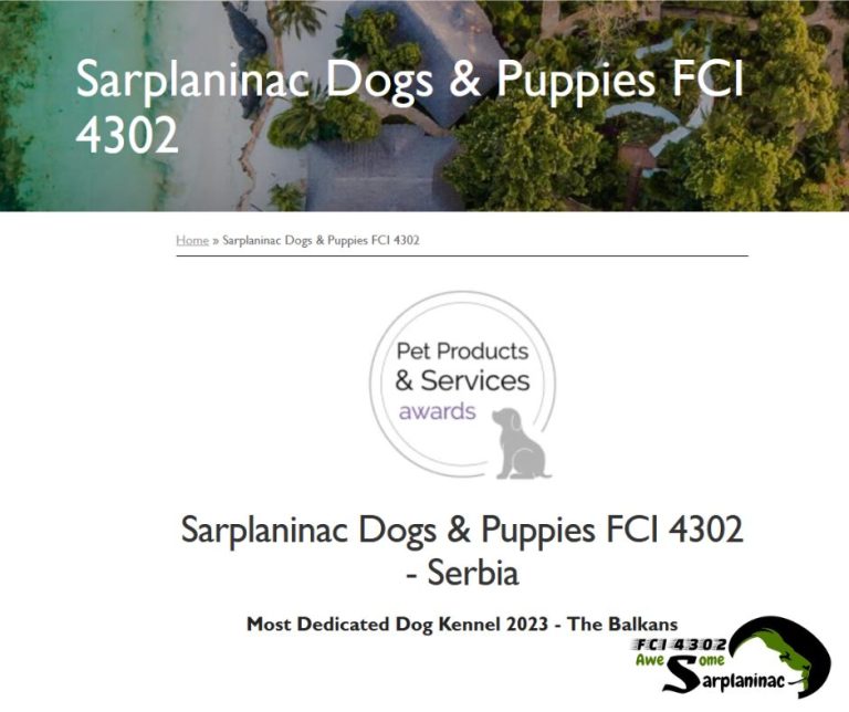 award by LUXlife Magazine - award most dedicated dog kennel of 2023 - The Balkans