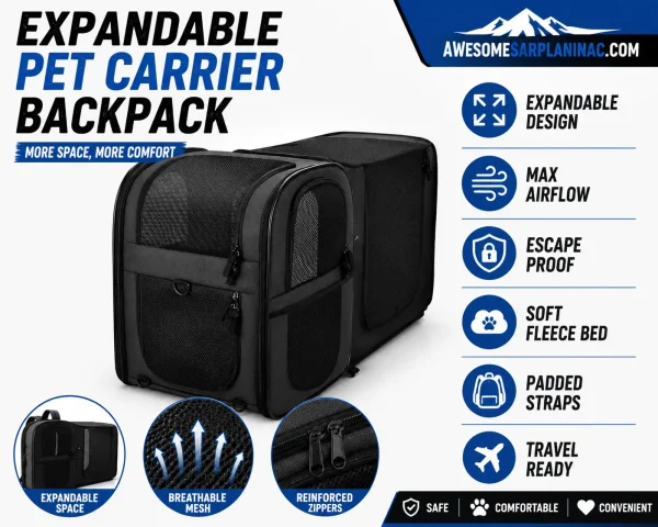 Expandable Pet Carrier Backpack for Travel