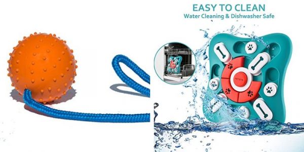 puzzle feeder and interactive ball for mental stimulation - dog toys